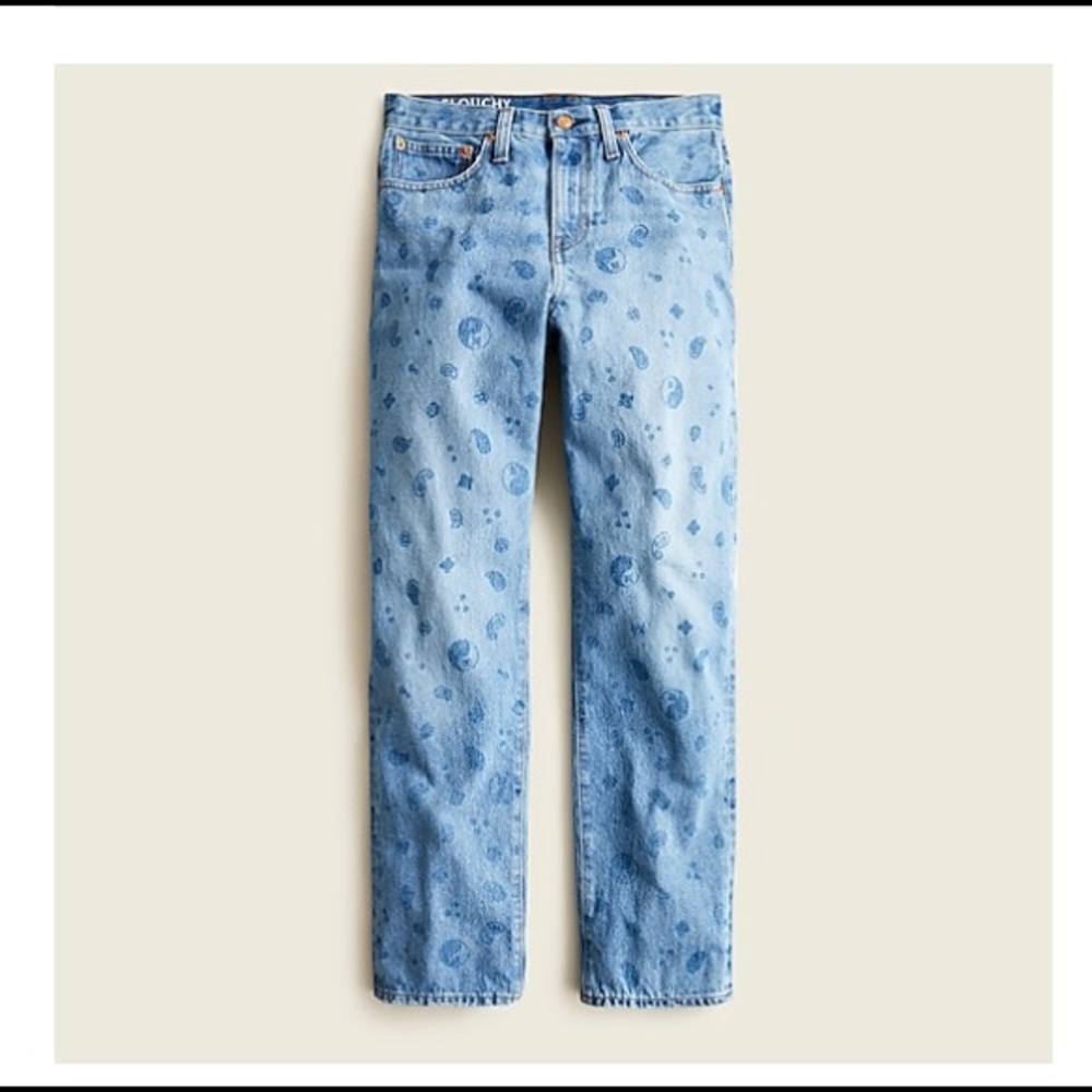 J. Crew slouchy boyfriend jean in bandana paisley